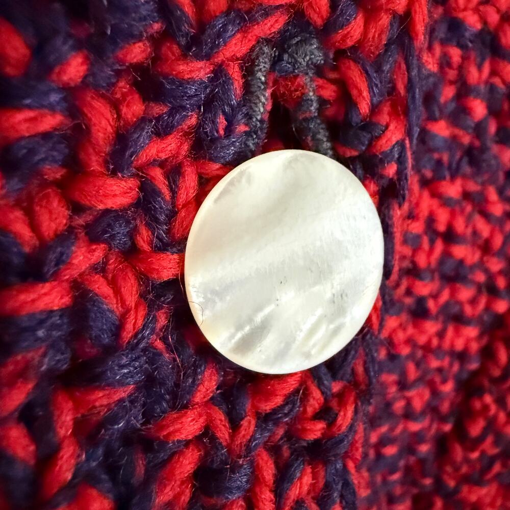 Vintage Handmade Kids Wool Hand Knit Crochet Peacoat style jacket \ Size Small - Picture 4 of 7